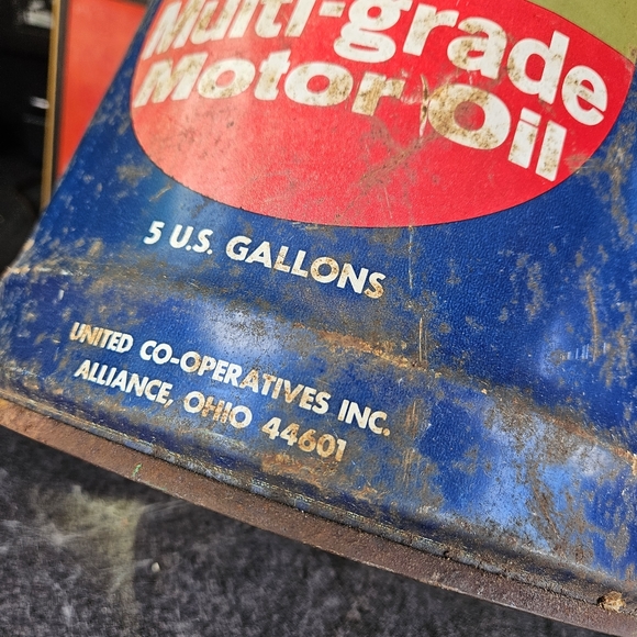 Vintage Old Unico 12 M Multi Grade Motor Oil Gallon Metal Oil Gas Can 5 Gallon - Picture 6 of 13